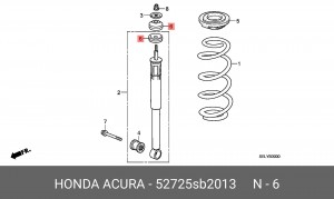 Сайлентблок - втулка амортизатора подвески 52725-SB2-013 HONDA