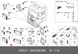 Основная фара 504238380 IVECO