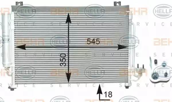 Конденсатор, кондиционер 8FC351303021 HELLA