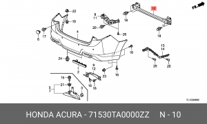 Усилитель бампера 71530TA0000ZZ HONDA