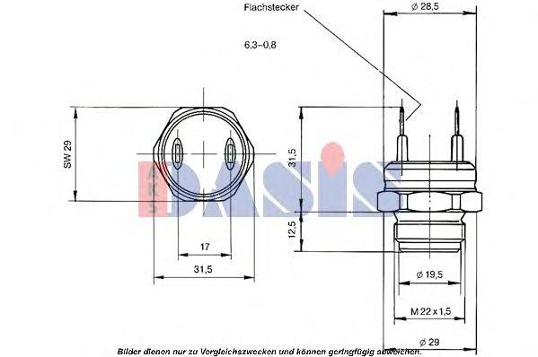 Термовыключатель, вентилятор радиатора 751038N AKS DASIS