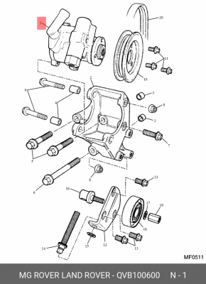 Гидравлический насос, рулевое управление QVB100600 MG ROVER LAND ROVER