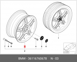 Диск колеса 36 11 6 760 678 BMW