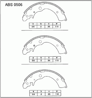 Колодки тормозные барабанные ABS0506 ALLIED NIPPON