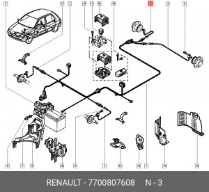 Датчик, частота вращения колеса 7700807608 RENAULT