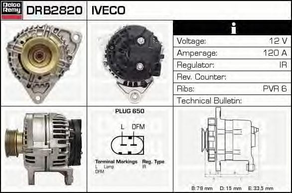 Генератор DRB2820 DELCO REMY