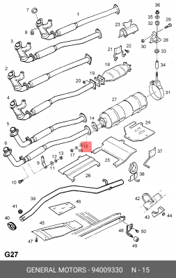 Стопорное кольцо, глушитель 94009330 GENERAL MOTORS