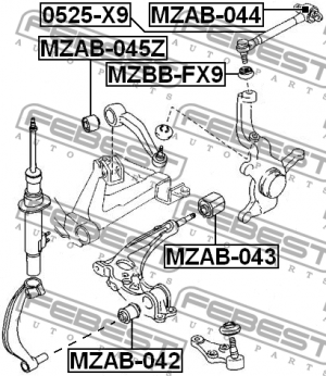 Сайлентблок MZAB-042 FEBEST