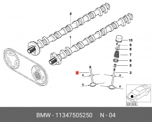 Клапан выпускной 11 34 7 505 250 BMW