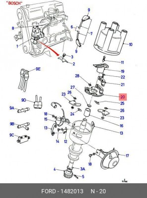 Датчик, управляющий импульс 1 482 013 FORD