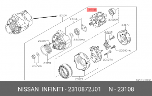 Ротор, генератор 23108-72J01 NISSAN