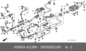 Глушитель выхлопных газов конечный 18030S03J90 HONDA