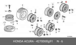 Диск колеса 42700TL0G91 HONDA