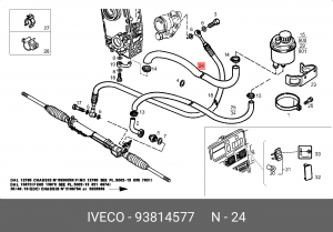 Гидравлический шланг, рулевое управление 93814577 IVECO