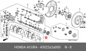 Комплект тормозных колодок, диско 43022-S2A-000 HONDA