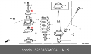 Сайлентблок - втулка амортизатора подвески 52631SCA004 HONDA