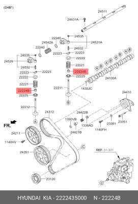 Уплотнительное кольцо, стержень кла 2222435000 HYUNDAI KIA