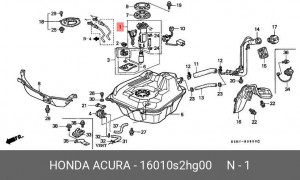 Фильтр топливный 16010S2HG00 HONDA