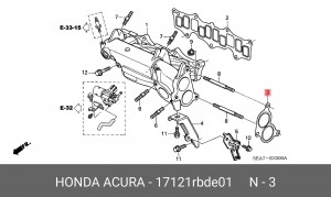 Прокладка, выпускной трубопровод 17121RBDE01 HONDA