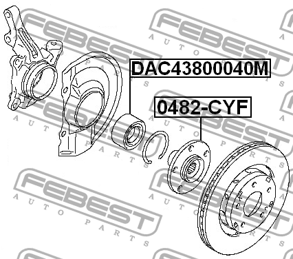 Подшипник ступицы колеса DAC43800040M FEBEST