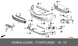 Кронштейн крепления бампера 71109TL0G00 HONDA
