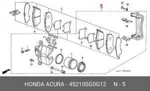 Тормозной суппорт 45210SG0G12 HONDA
