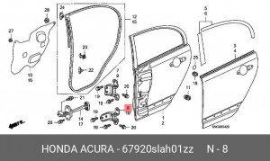 Петля - шарнир открывания двери 67920SLAH01ZZ HONDA