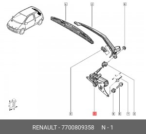 Двигатель стеклоочистителя 7700809358 RENAULT