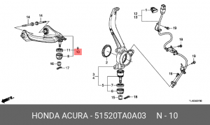 Рычаг подвески 51520-TA0-A03 HONDA