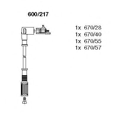 Ккомплект проводов зажигания 600217 BREMI