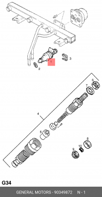 Клапанная форсунка 90349872 GENERAL MOTORS
