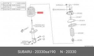 Пружина подвески 20330-SA190 SUBARU