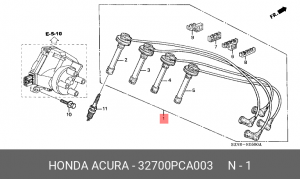 Ккомплект проводов зажигания 32700PCA003 HONDA