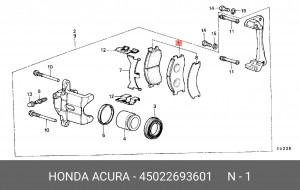 Комплект тормозных колодок, диско 45022693601 HONDA
