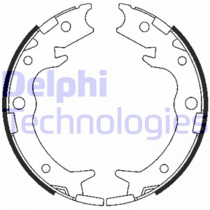 Комплект тормозных колодок, стояночная тормозная система LS1900 DELPHI