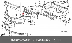 Кронштейн крепления бампера 71190S5DA00 HONDA