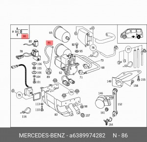 Трубка A6389974282 MERCEDES BENZ
