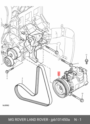 Компрессор, кондиционер JPB101450A MG ROVER LAND ROVER
