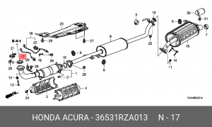 Датчик кислородный (лямбда-зонд) 36531RZA013 HONDA