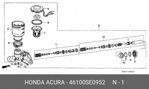 Главный тормозной цилиндр 46100SE0952 HONDA