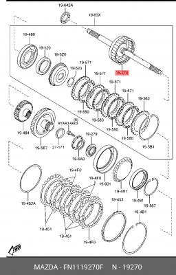 Вал АКПП FN11-19-270F MAZDA