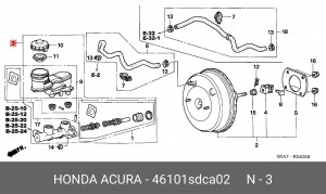 Ремкомплект, главный тормозной цилиндр 46101SDCA02 HONDA