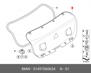 Облицовка багажной двери 51 49 7 060 634 BMW