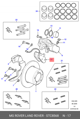 Комплект тормозных колодок, диско STC8568 LAND ROVER