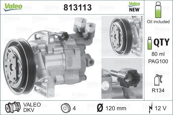Компрессор, кондиционер 813113 VALEO PHC
