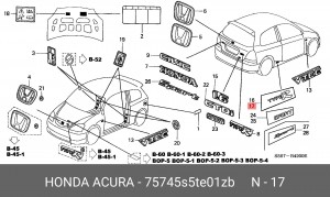 Наклейка информационная 75745S5TE01ZB HONDA