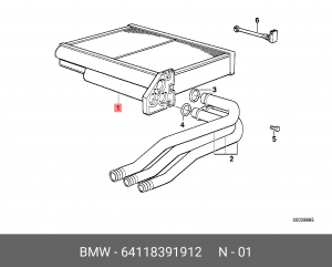 Теплообменник, отопление салона 64 11 8 391 912 BMW