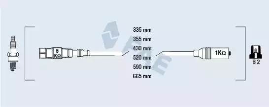 Ккомплект проводов зажигания 85878 FAE