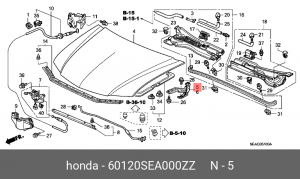 Петля - шарнир открывания капота 60120SEA000ZZ HONDA