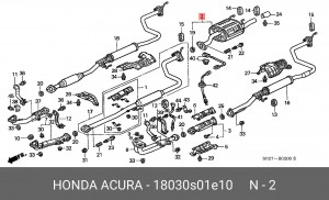 Глушитель выхлопных газов конечный 18030S01E10 HONDA